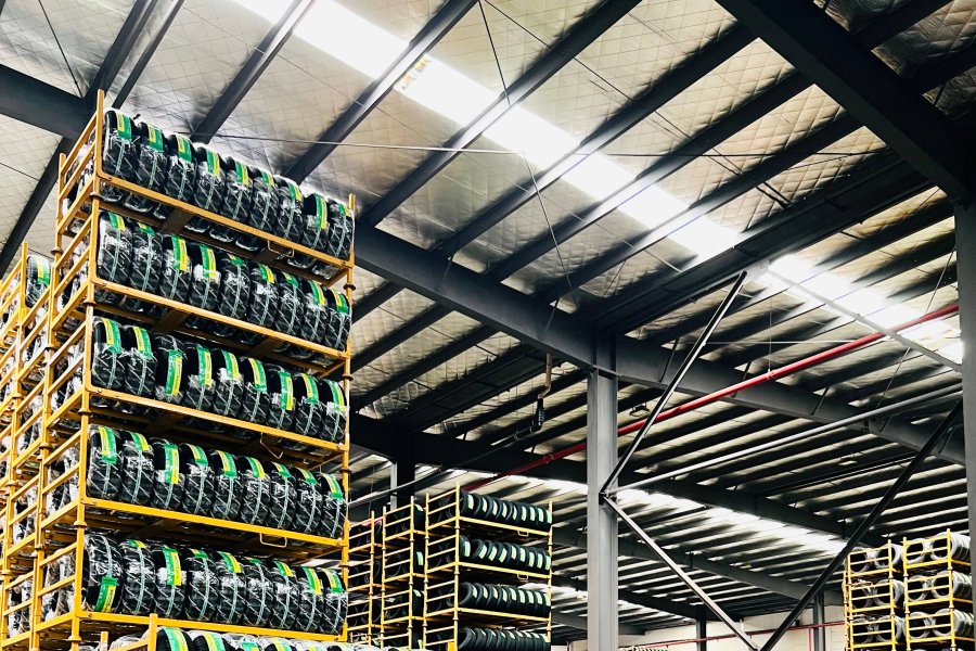 Tire warehouse in factory
